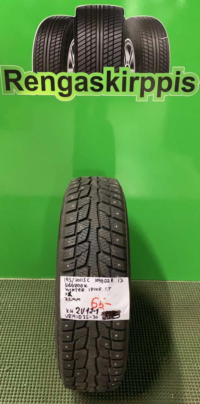 195/70R15C Hankook Winter IPike CT 104/102R nasta 7,5mm / 2V12-1