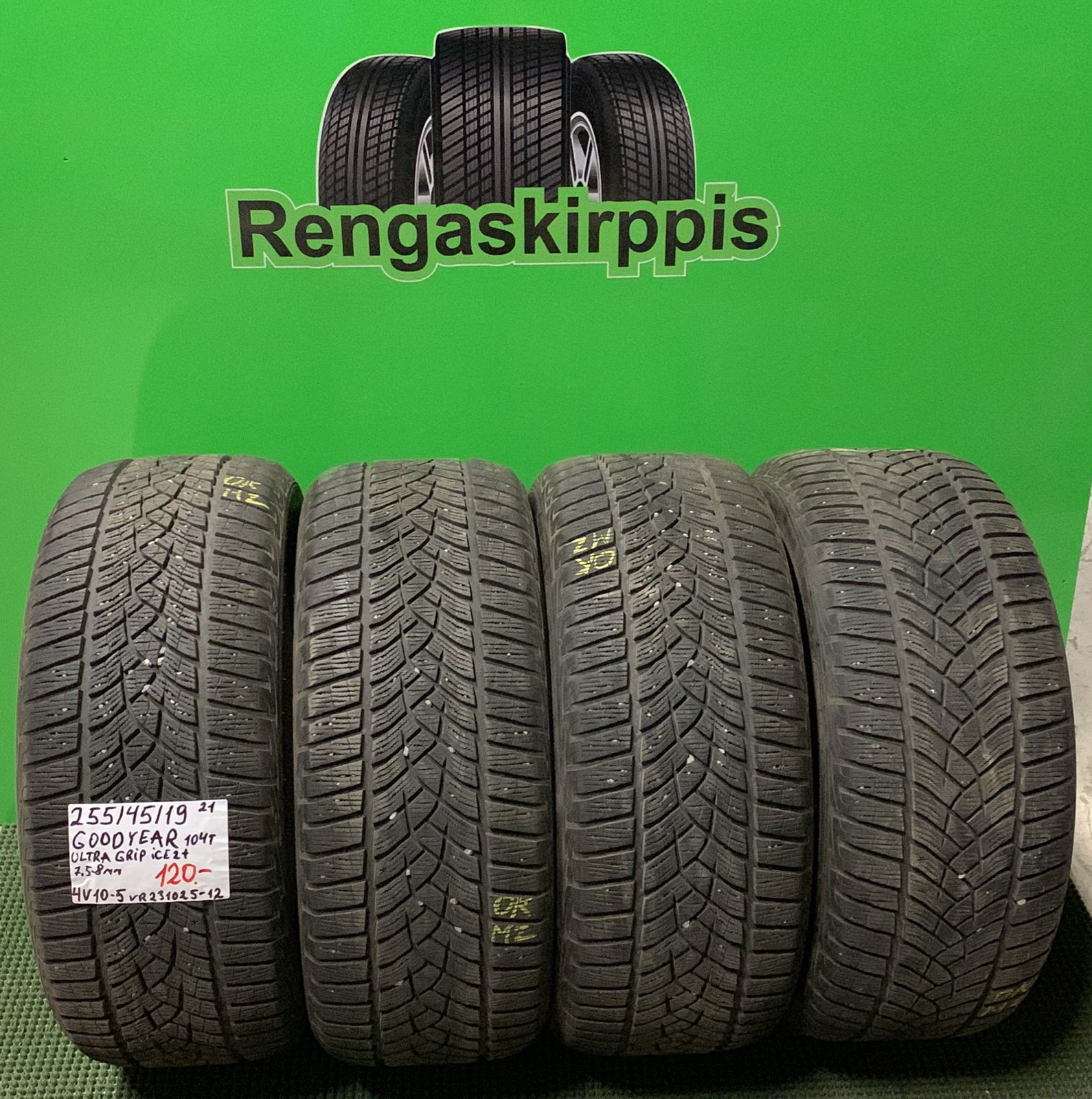 255/45R19 GoodYear UltraGrip Ice 2+ 104T kitka 7,5-8mm / 4V10-5