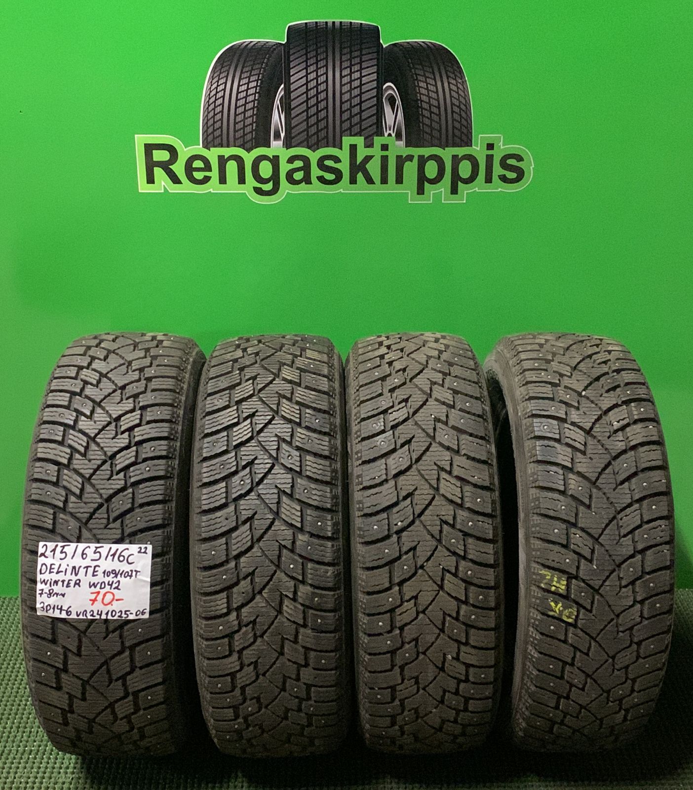 215/65R16C Delinte Winter WD42 109/107T nasta 7-8mm / 3P14-6
