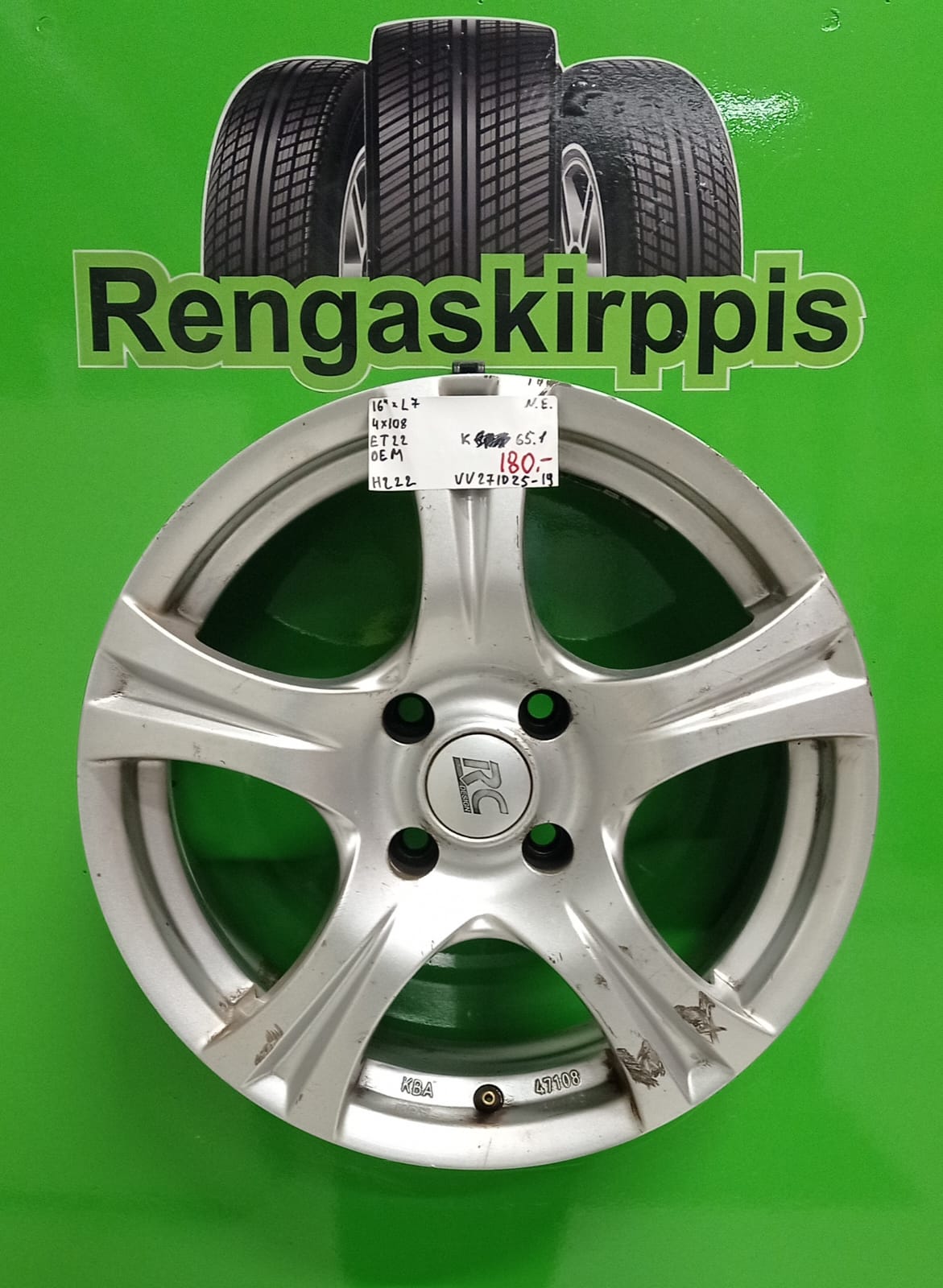 16" 4x108 ET22 KR65,1 L7" Oem / H222