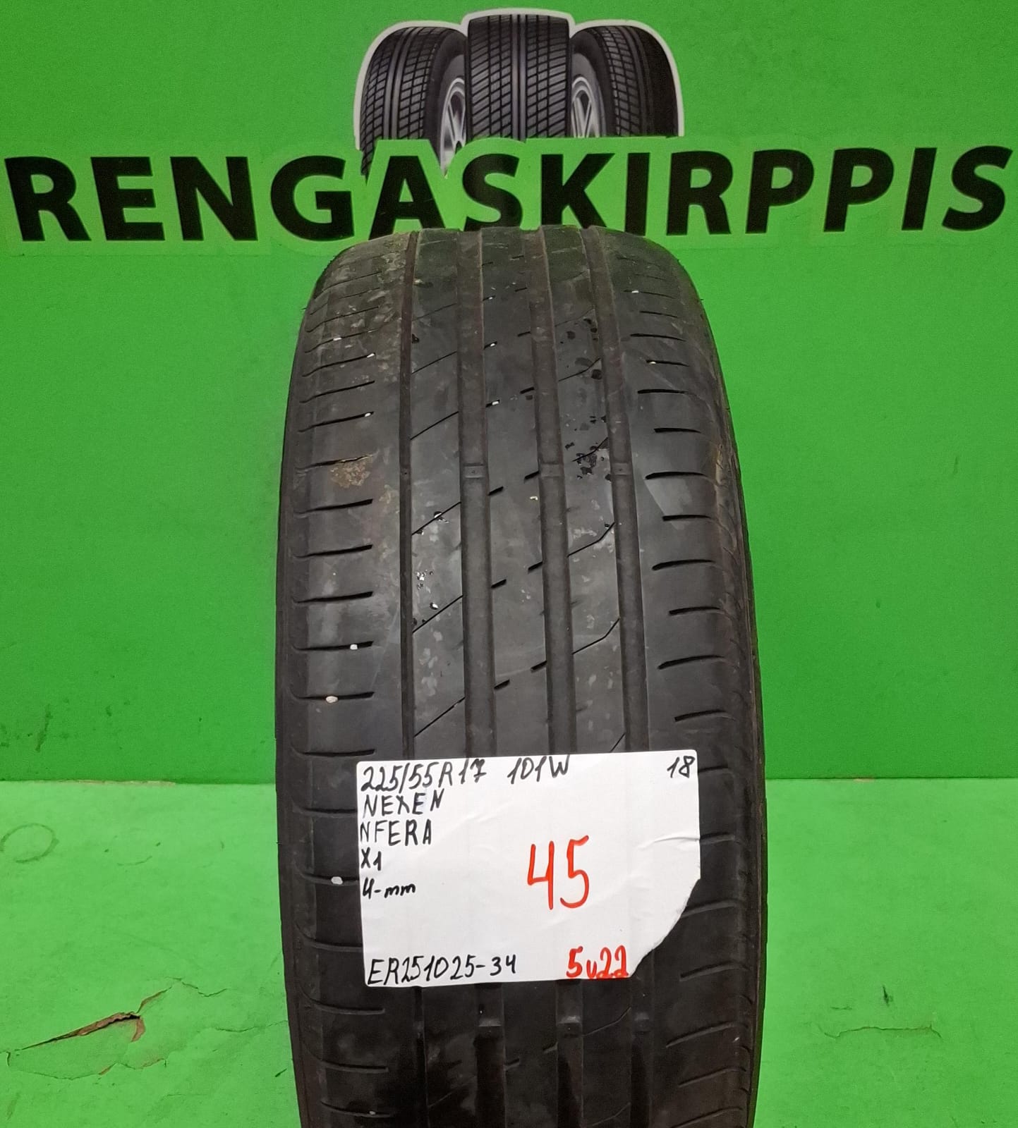 225/55R17 Nexen NFera 101W kesä 4mm / 5V22