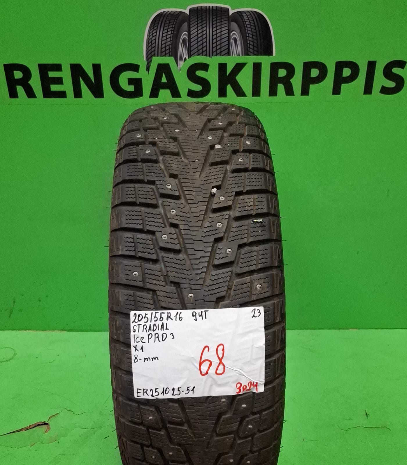 205/55R16 GT Radial Ice Pro 3 94T nasta 8mm / 3P24
