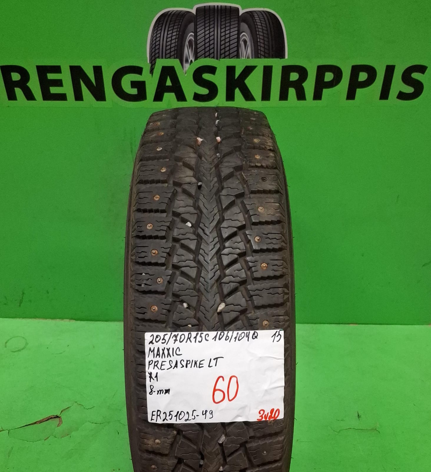 205/70R15C Maxxis Presa Spike LT 106/104Q nasta 8mm / 3V20