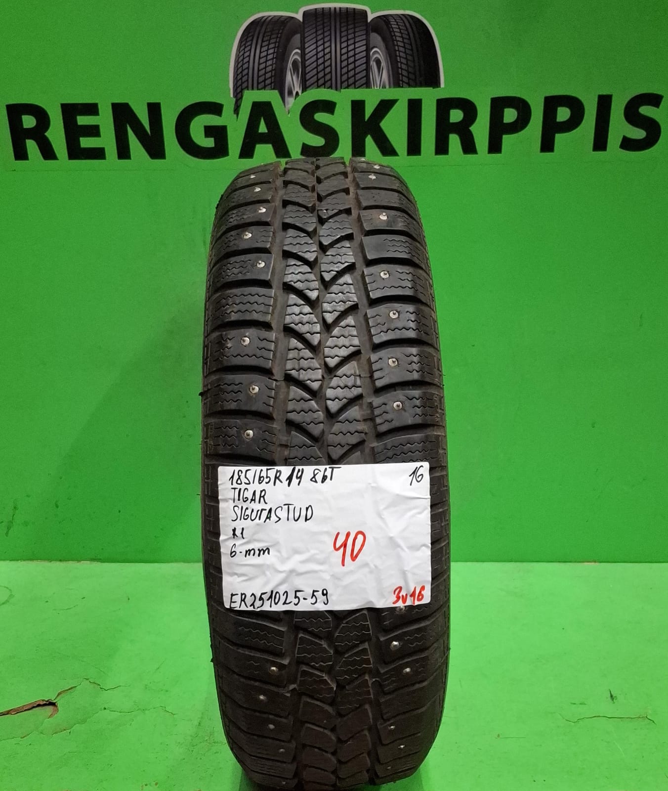 185/65R14 Tigar Sigura Stud 86T nasta 6mm / 3V16