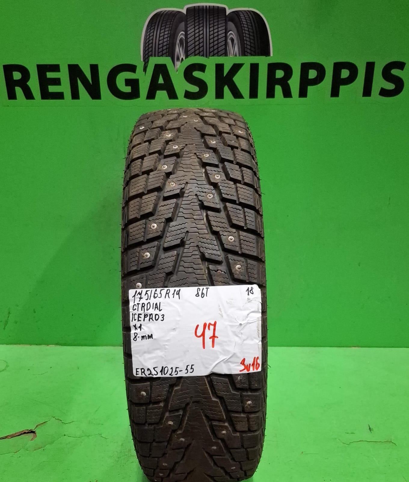 175/65R14 GT Radial Ice Pro 3 86T nasta 8mm / 3V16