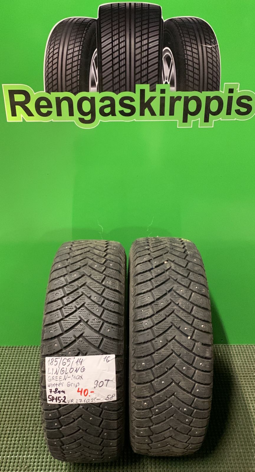 185/65R14 LingLong GreenMax WinterGrip 90T nasta 7-8mm / 5P15-2