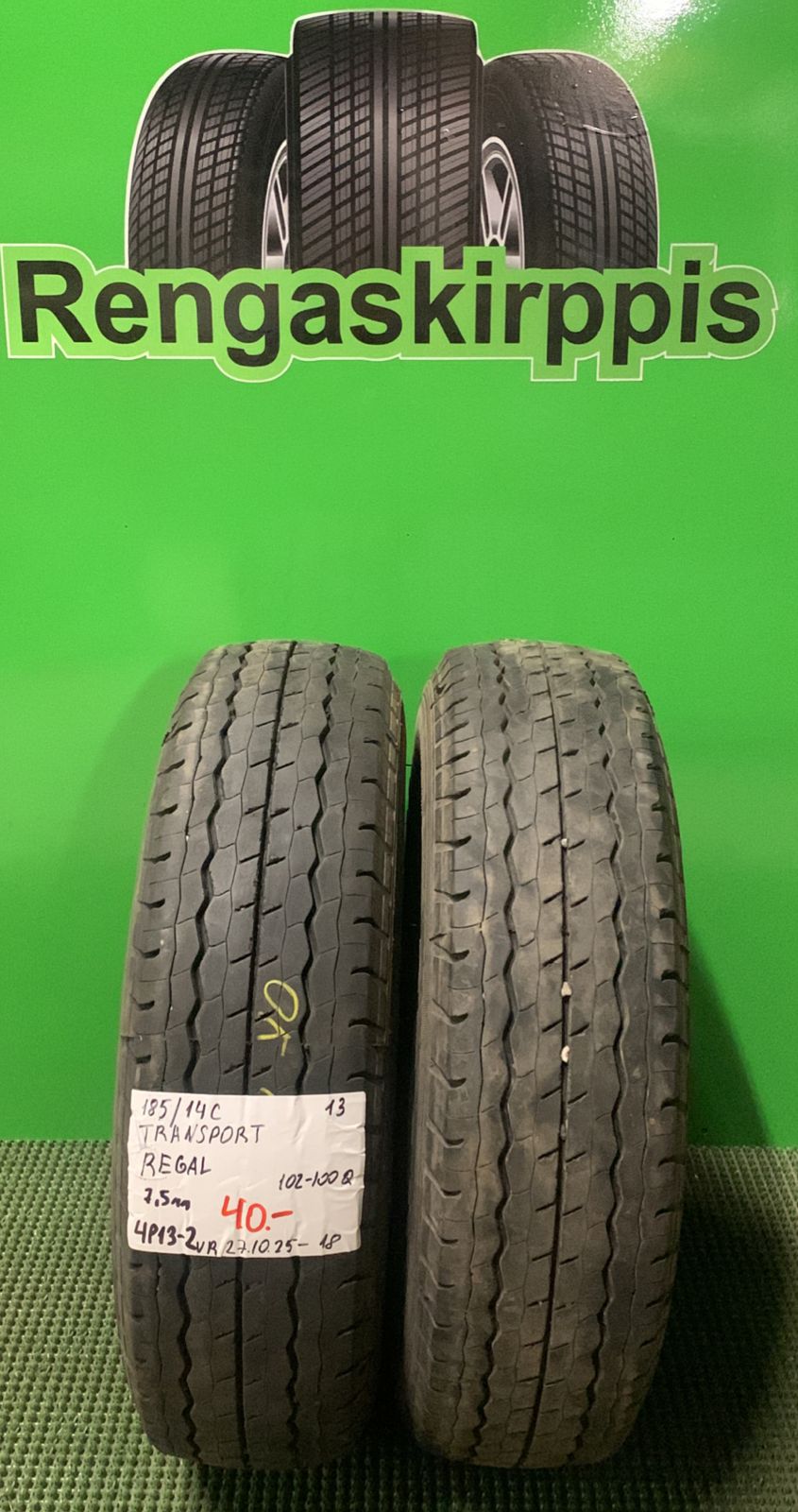 185/80R14C Transport Regal 102/100Q kesä 7,5mm / 4P13-2