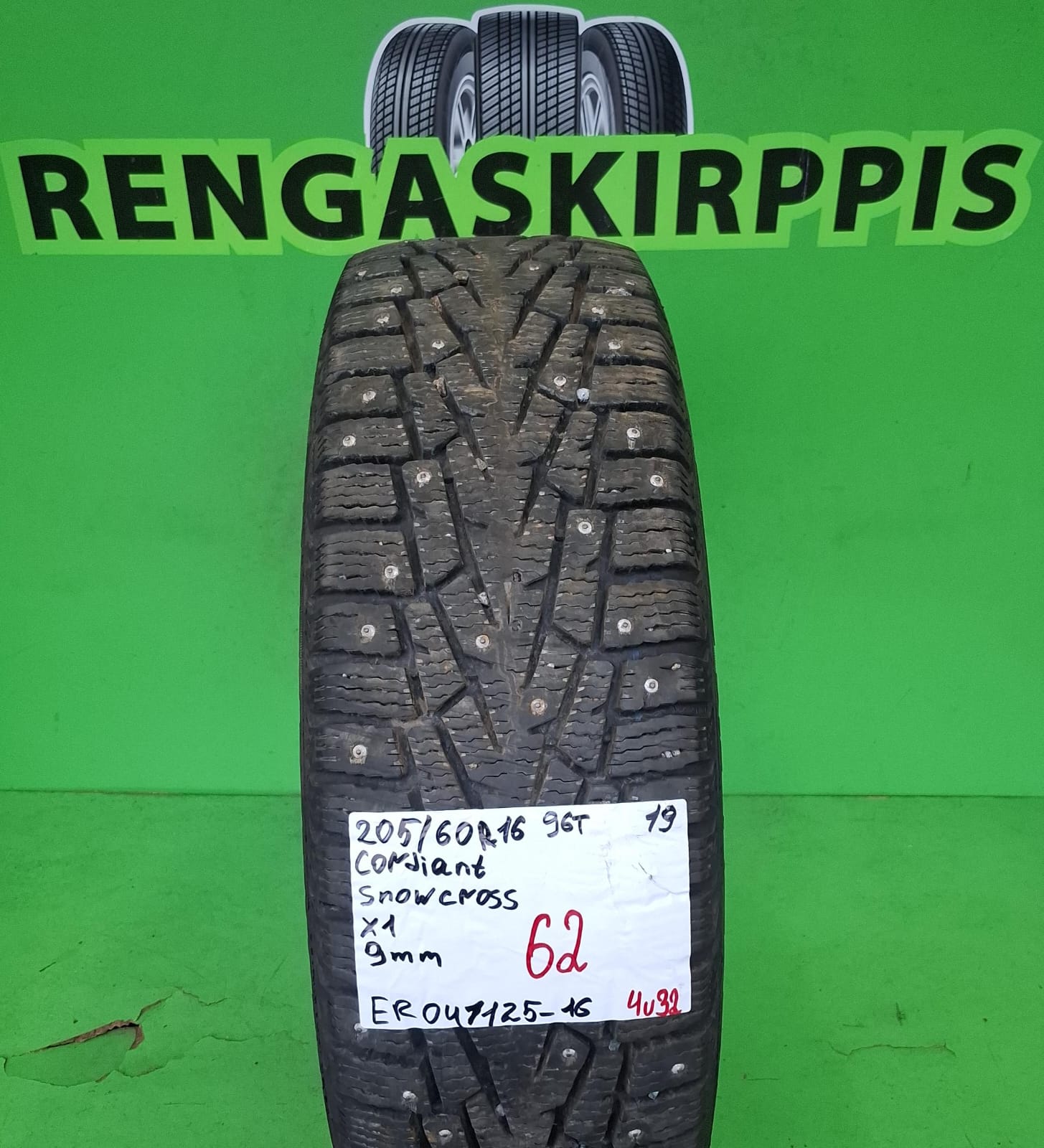 205/60R16 Cordiant SnowCross 96T nasta 9mm / 4V32
