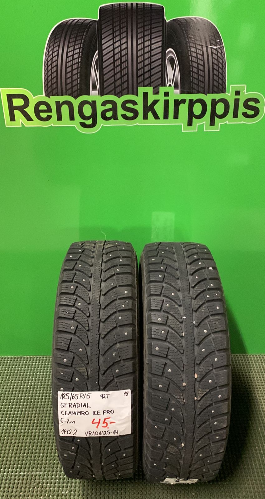 185/65R15 GT Radial Champiro Ice Pro 92T nasta 6-7mm / 1P12-2
