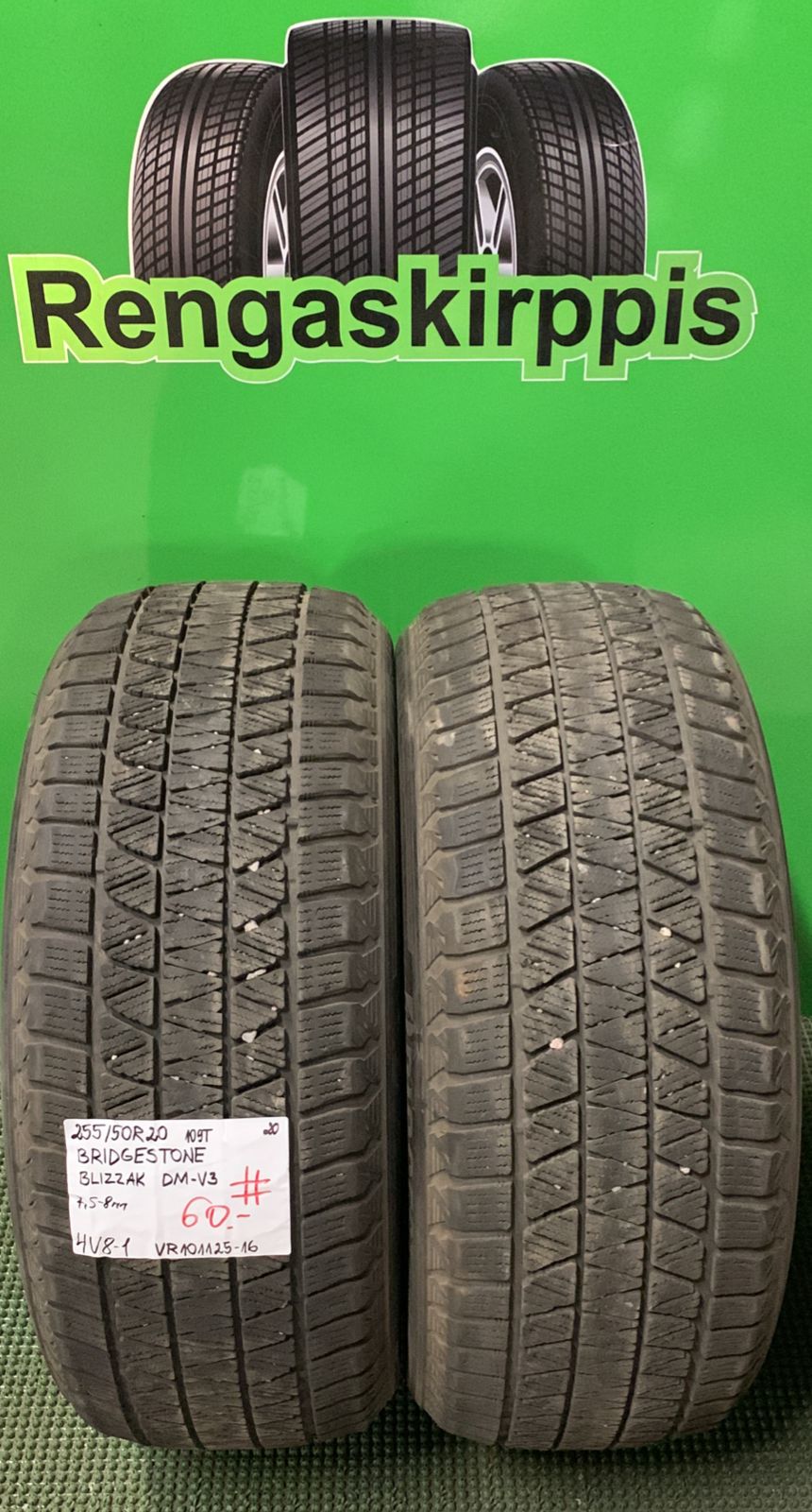 255/50R20 Bridgestone Blizzak DM-V3 109T kitka 7,5-8mm # / 4V8-1
