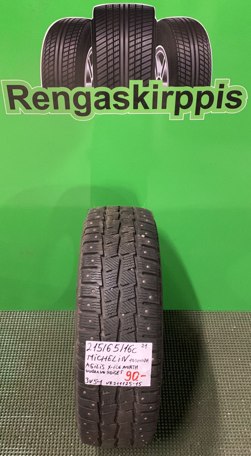 215/65R16C Michelin Agilis X-Ice North 109/107R nasta uudenveroiset / 3V5-1