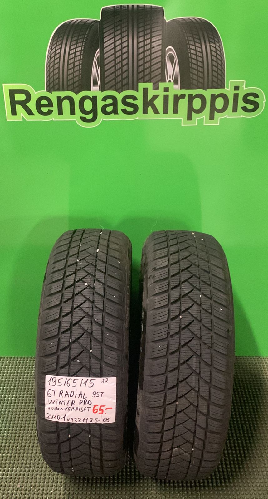 195/65R15 GT Radial Winter Pro 95T kitka uudenveroiset / 2V10-1