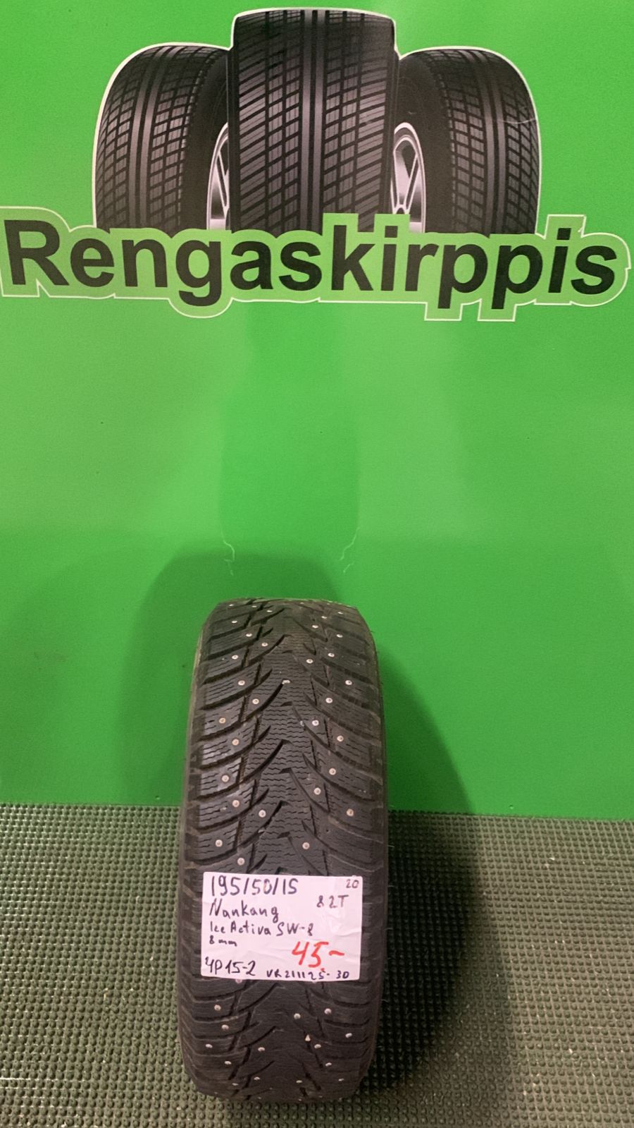 195/50R15 Nankang Ice Activa SW8 82T nasta 8mm / 4P15-2