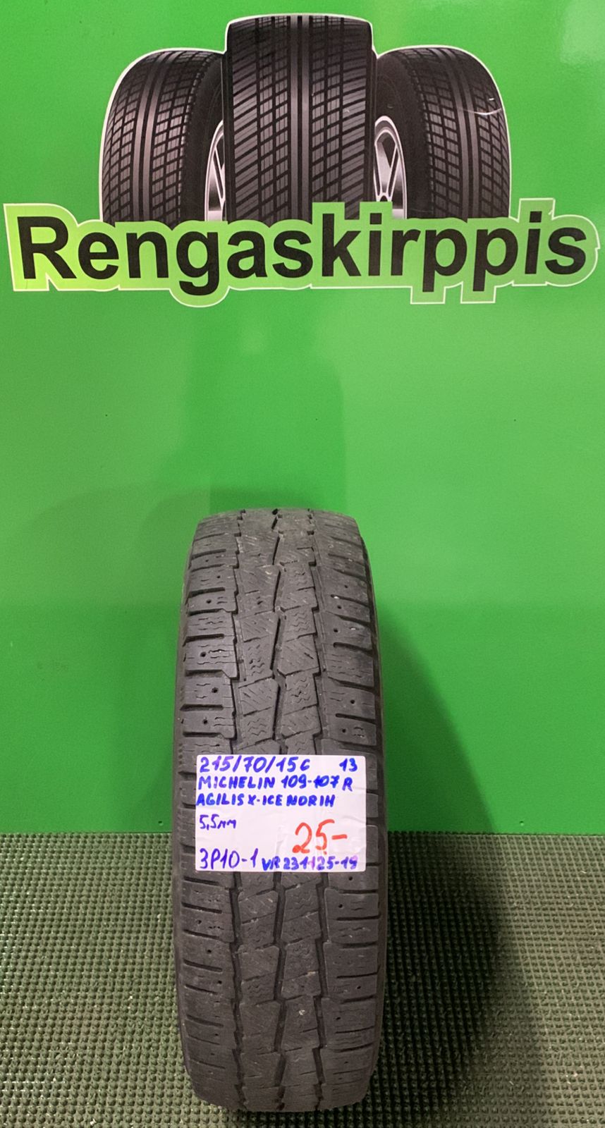 215/70R15C Michelin Agilis X-Ice North 109/107R kitka 5,5mm / 3P10-1