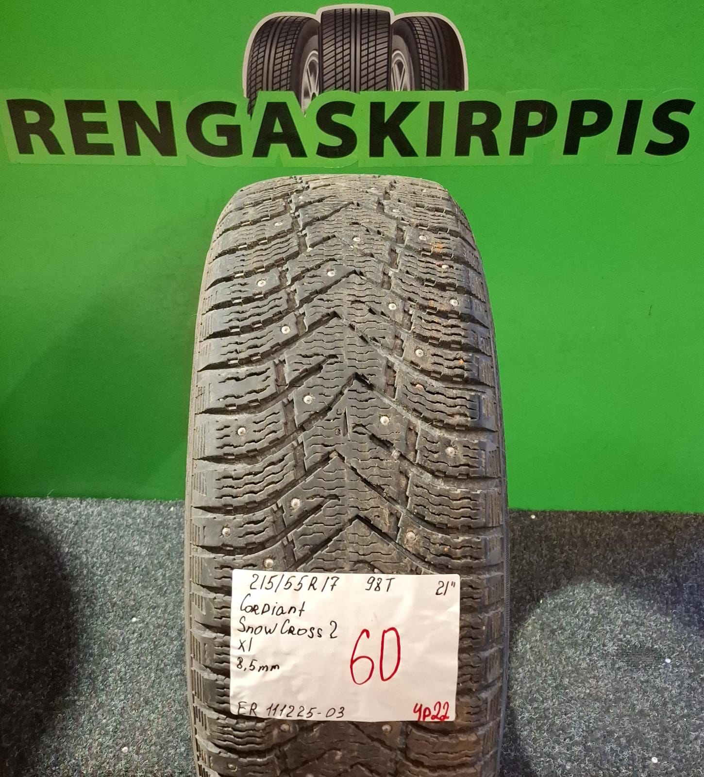 215/55R17 Cordiant Snow Cross 2 98T nasta 8,5mm / 4P22