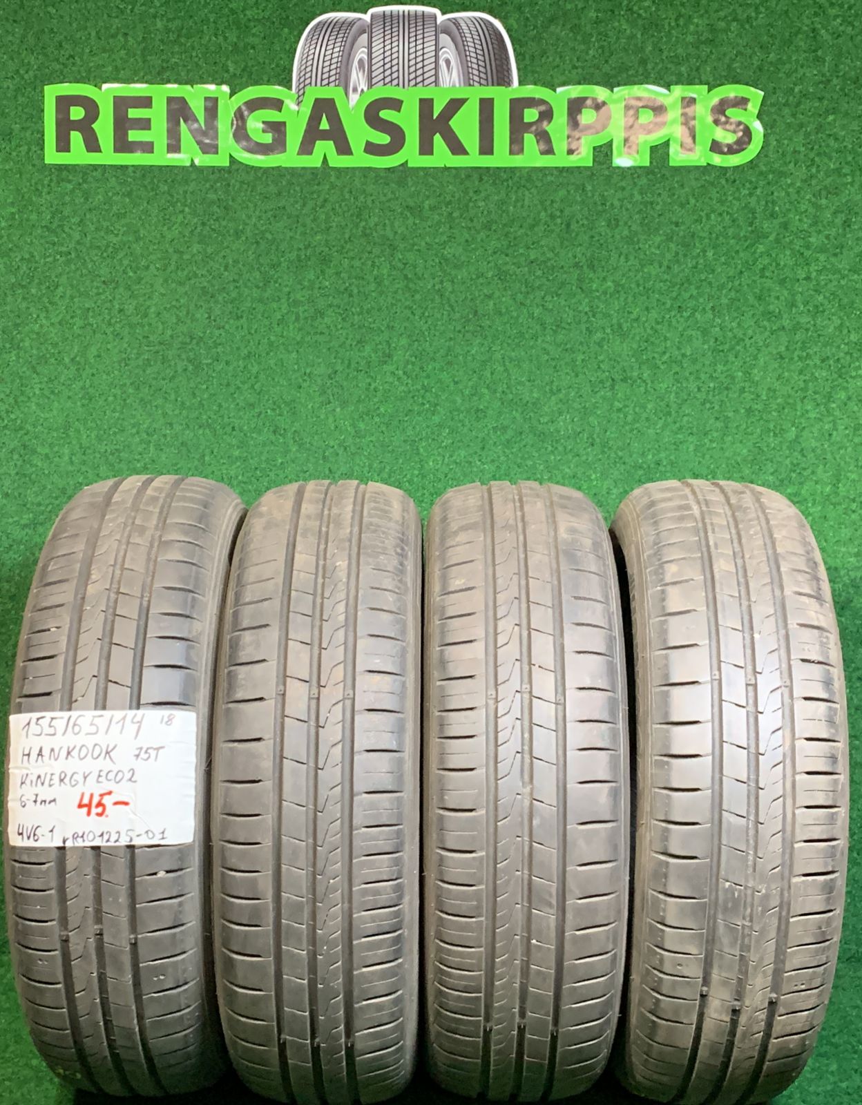 155/65R14 Hankook Kinergy Eco 2 75T kesä 6-7mm / 4V6-1