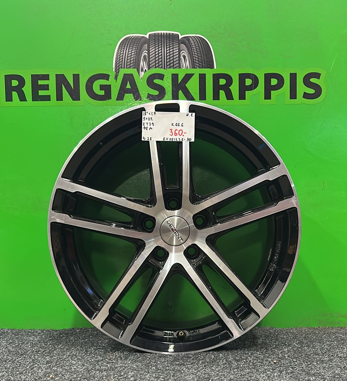 18" 5x112 ET39 KR66,6 L8" Oem / 4-28