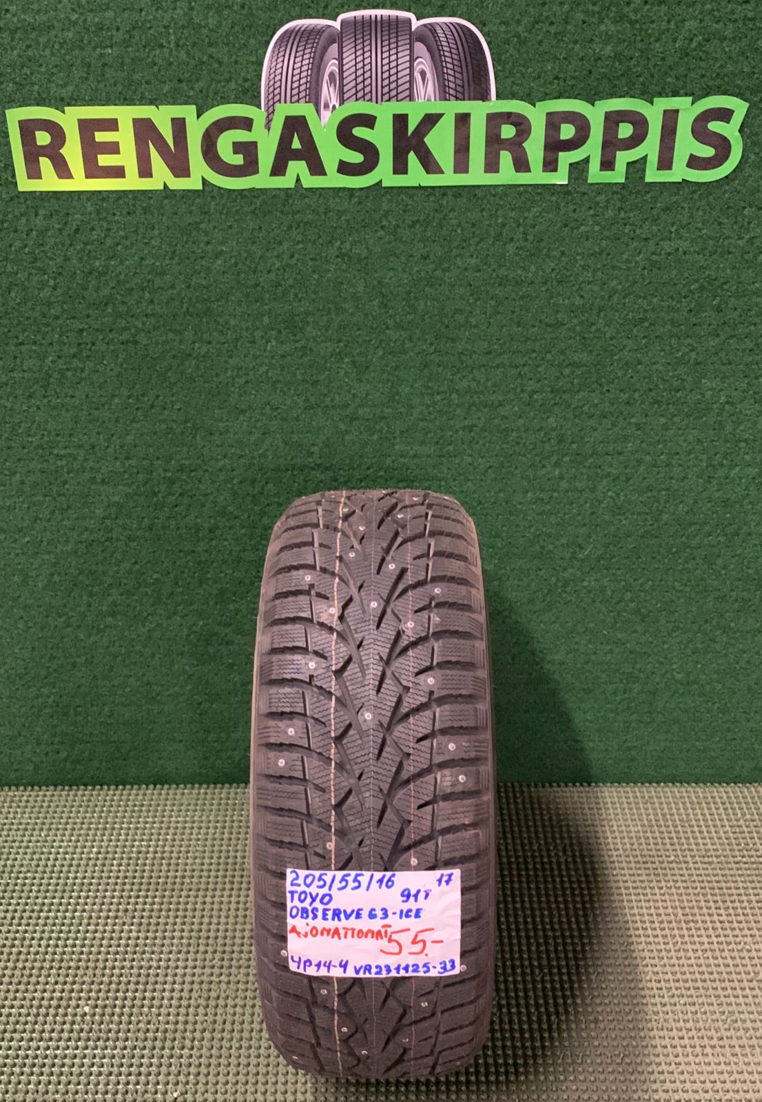 205/55R16 Toyo Observe G3 Ice 91T nasta ajamattomat / 4P14-4