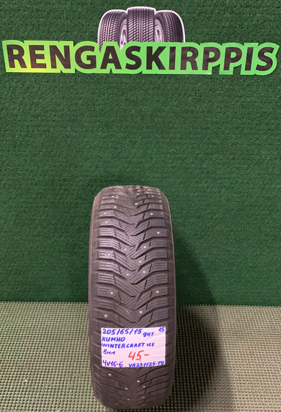 205/65R15 Kumho WinterCraft Ice 94T nasta 8mm / 4V16-6