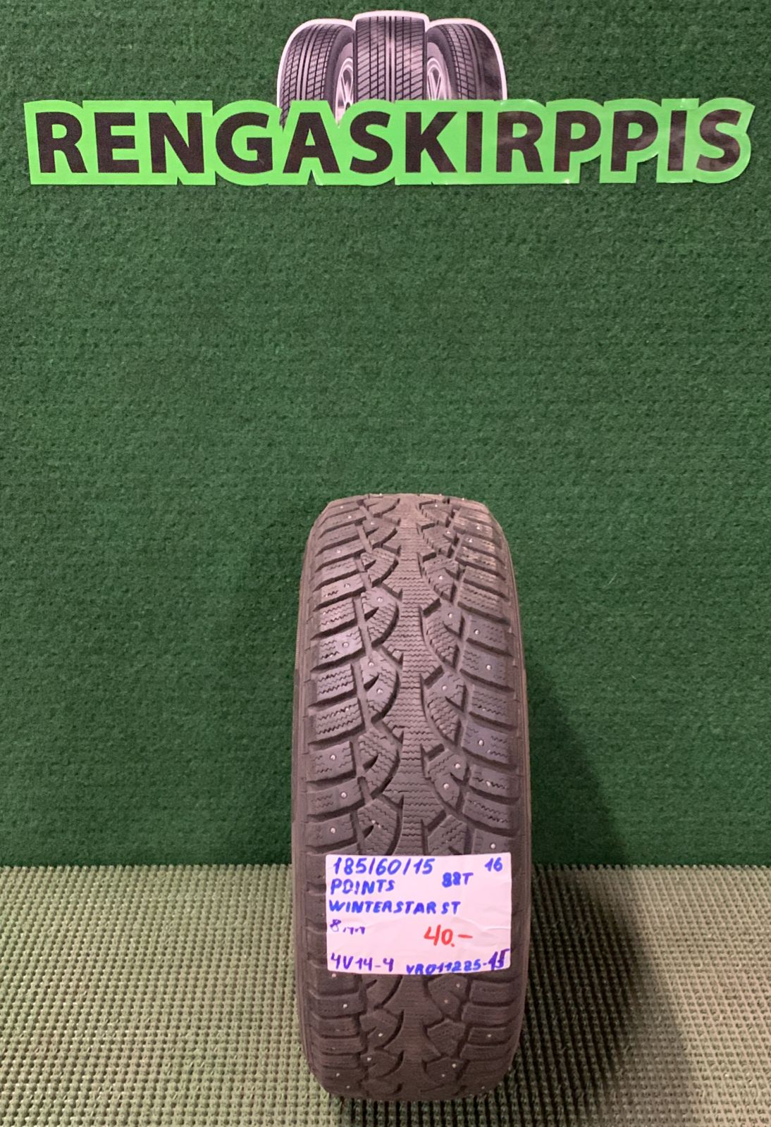 185/60R15 PointS WinterStar ST 88T nasta 8mm / 4V14-4