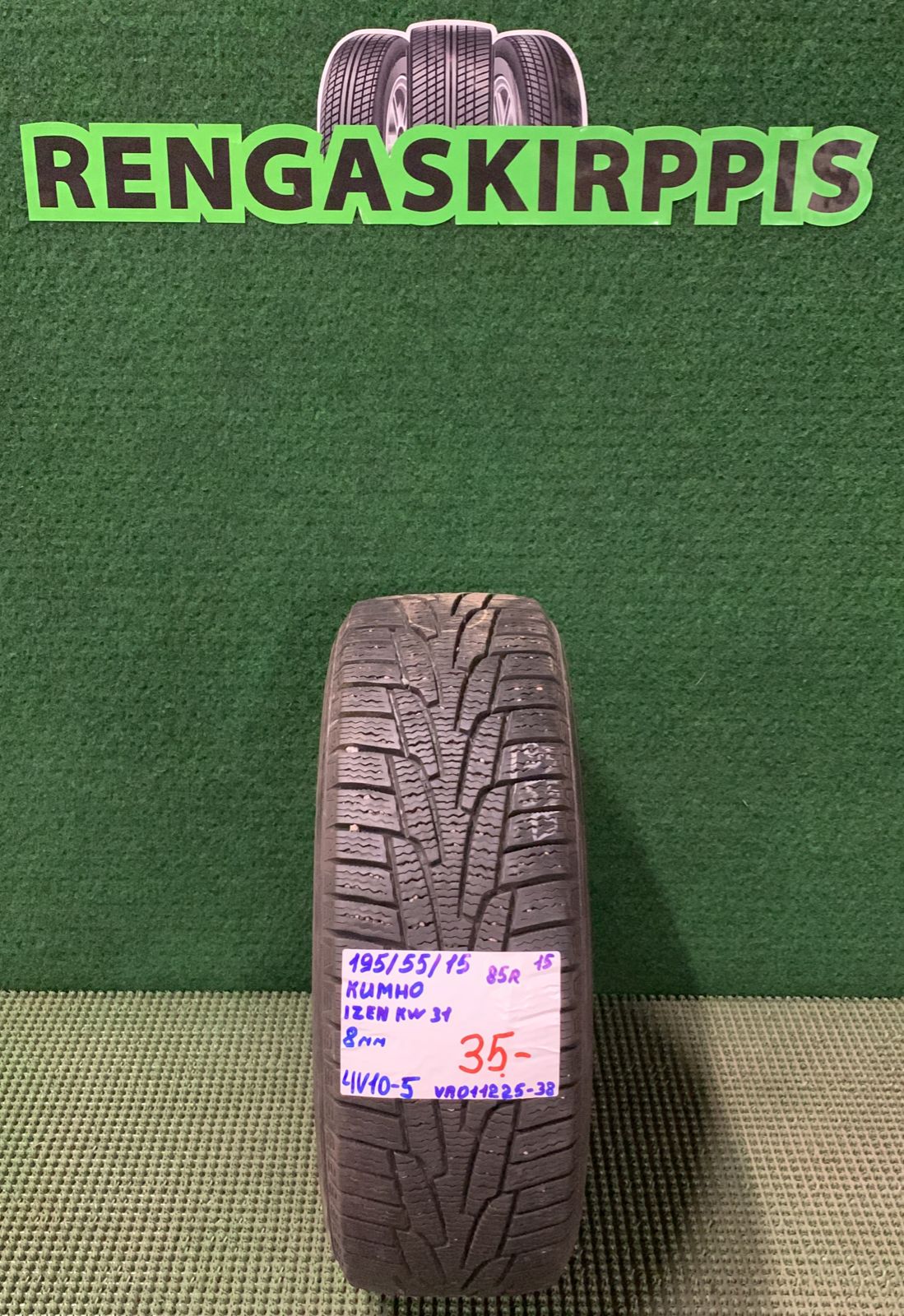 195/55R15 Kumho IZen KW31 85R kitka 8mm / 4V10-5