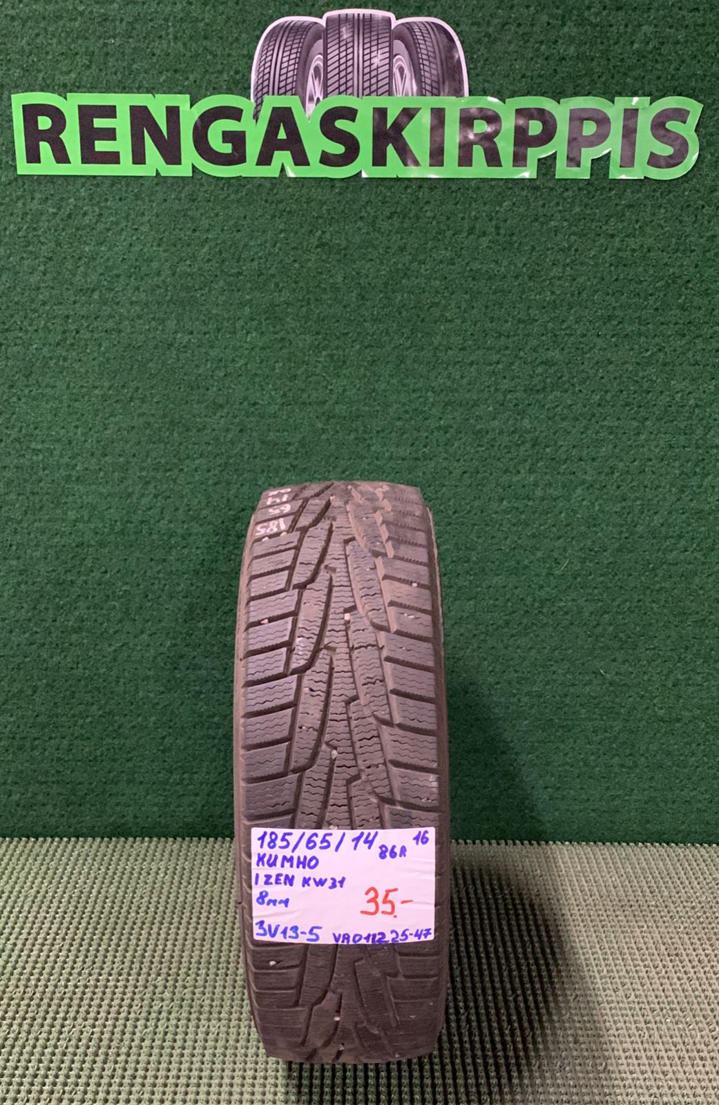 185/65R14 Kumho IZen KW31 86R kitka 8mm / 3V13-5