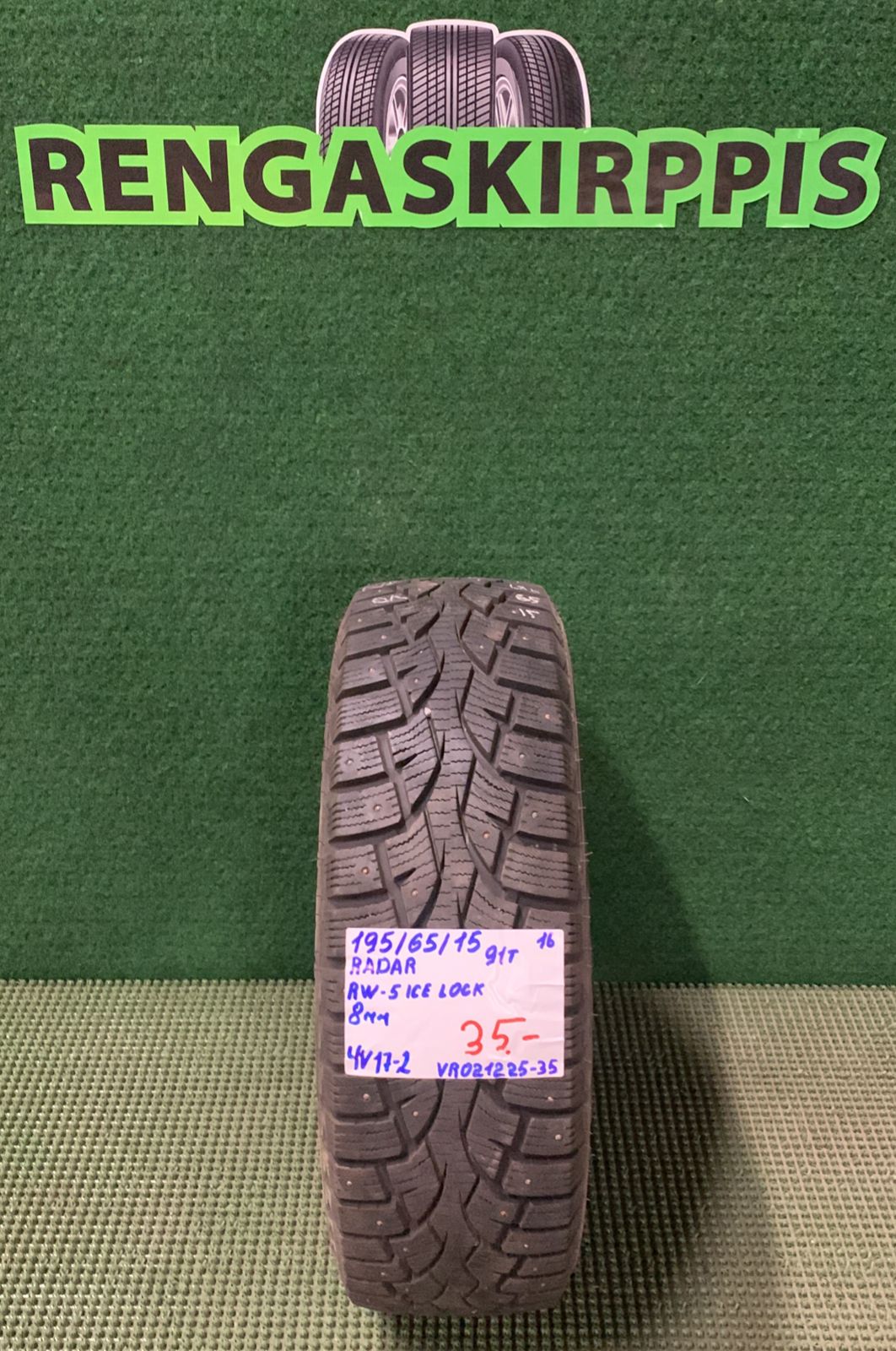 195/65R15 Radar RW5 Ice Lock 91T nasta 8mm / 4V17-2